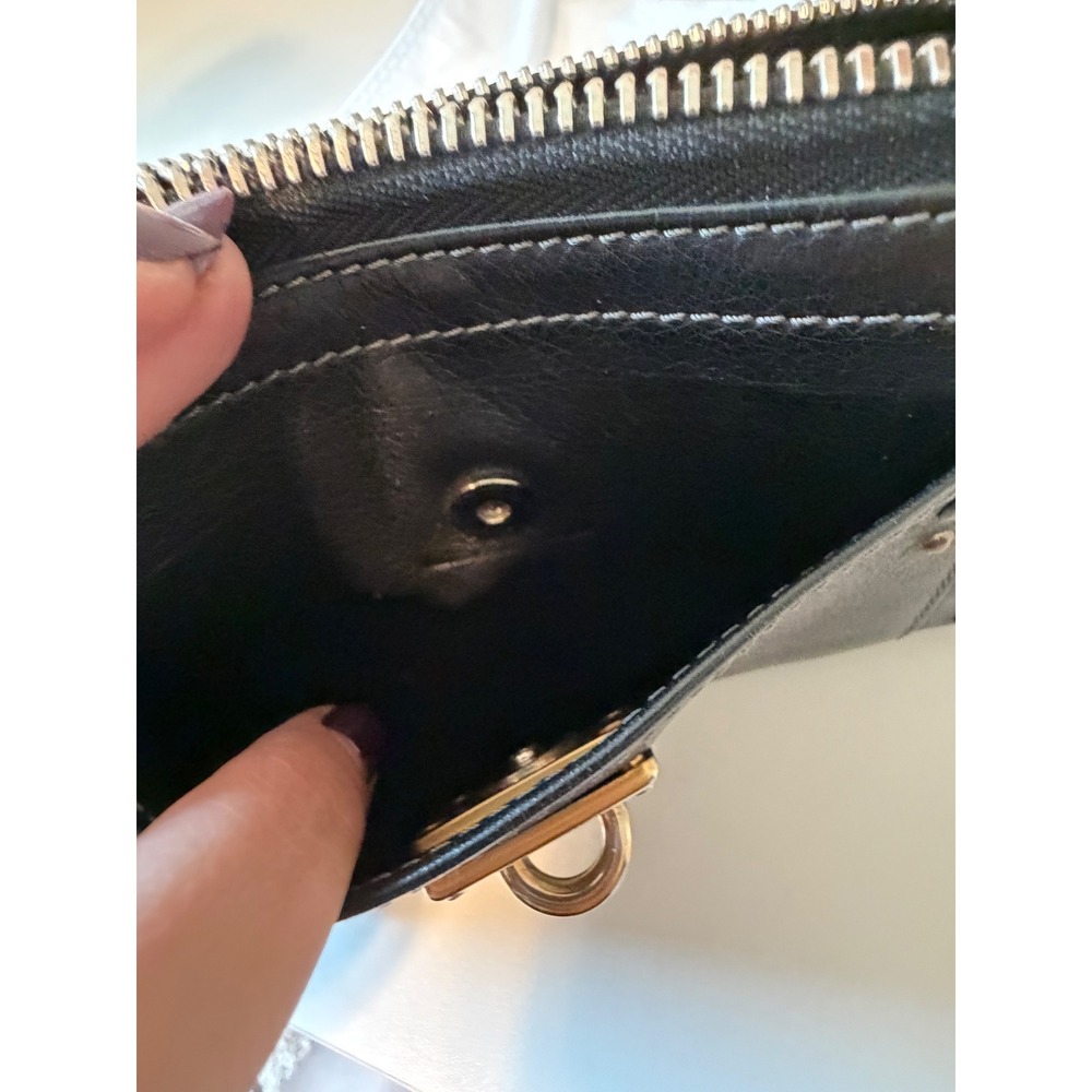 Chloe Paddington Black Leather Zippy Wallet Brass Hardware Turn Lock Woth COA - Picture 5 of 13